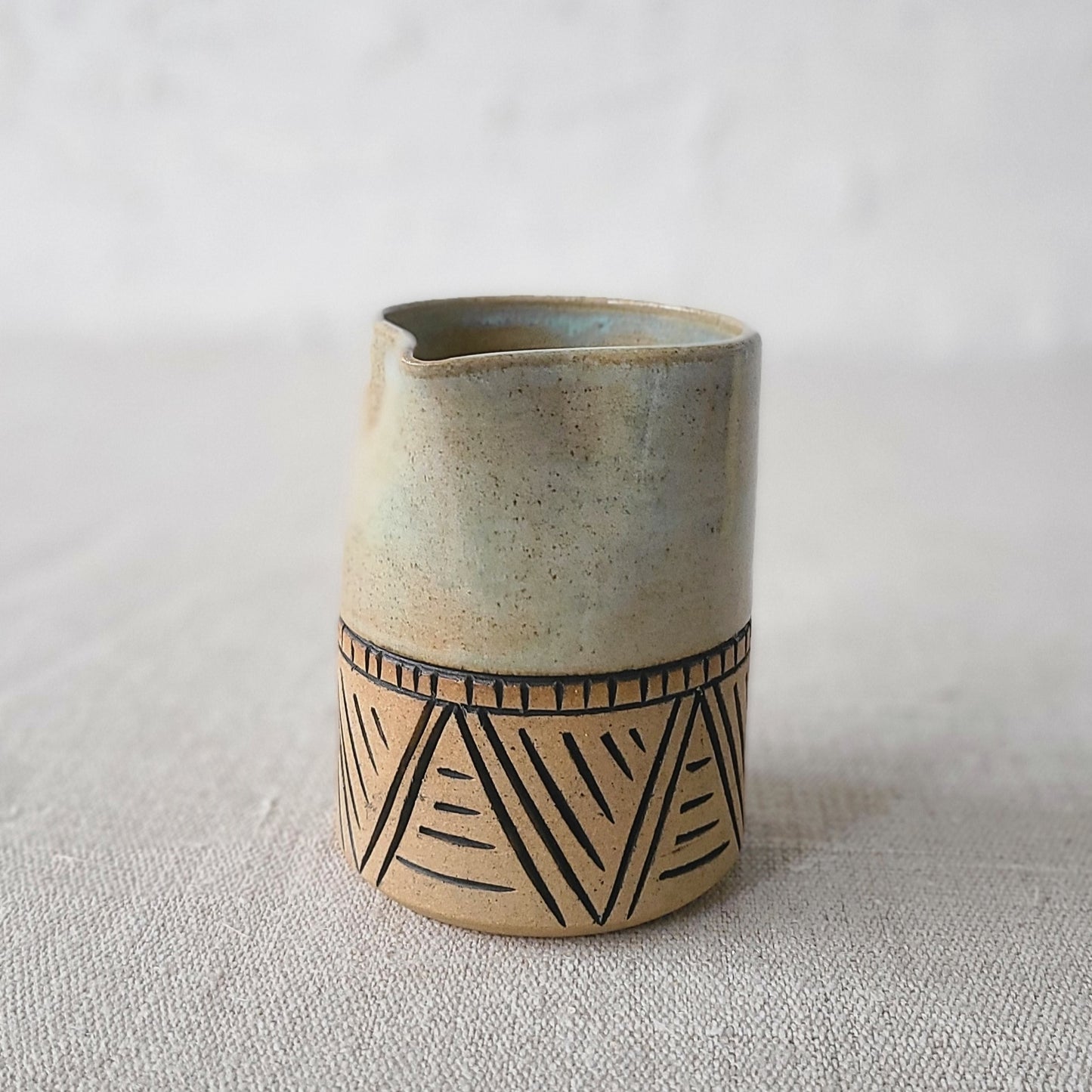 Borealis Green Rustic Carved Small Jug