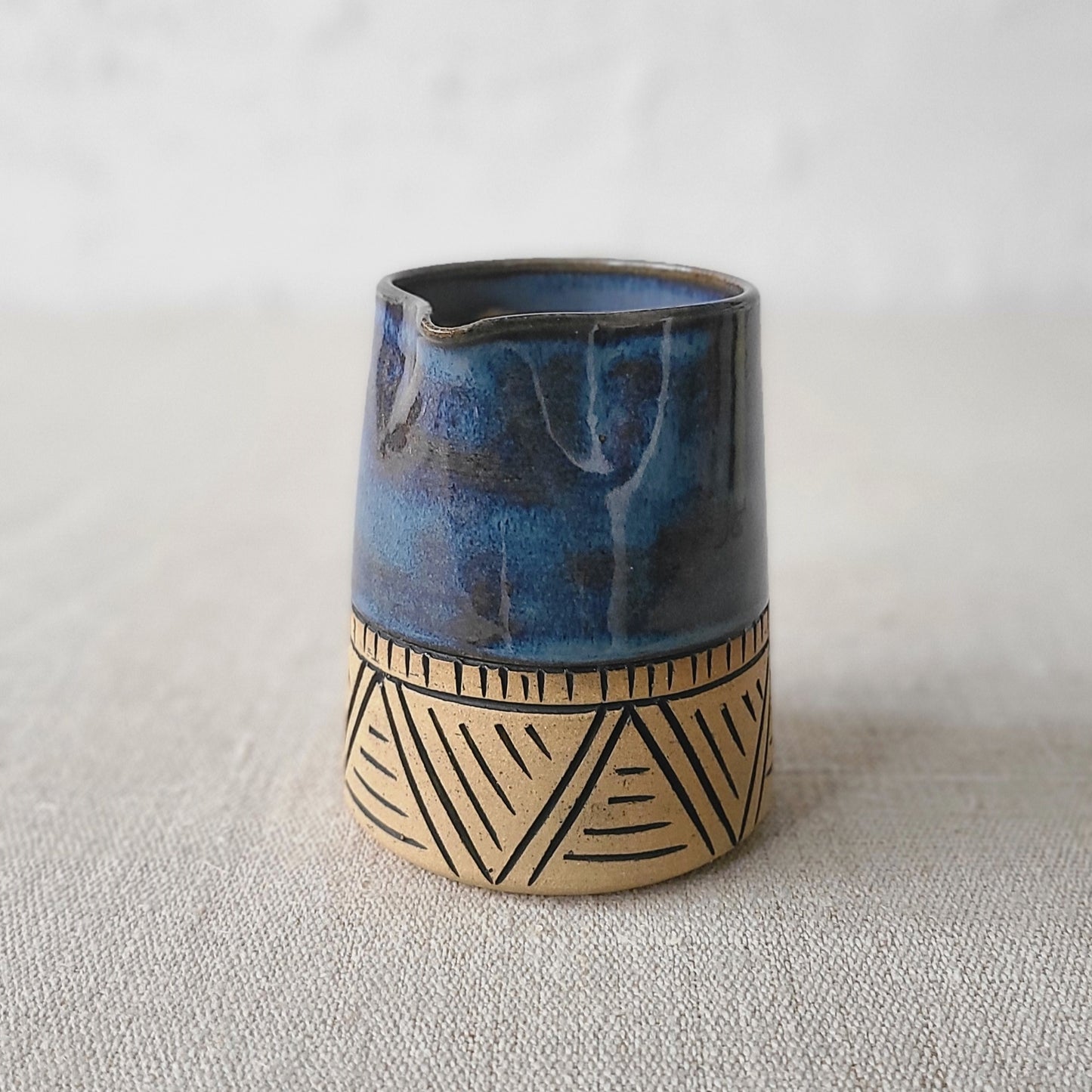 Nebula Blue Rustic Carved Small Jug