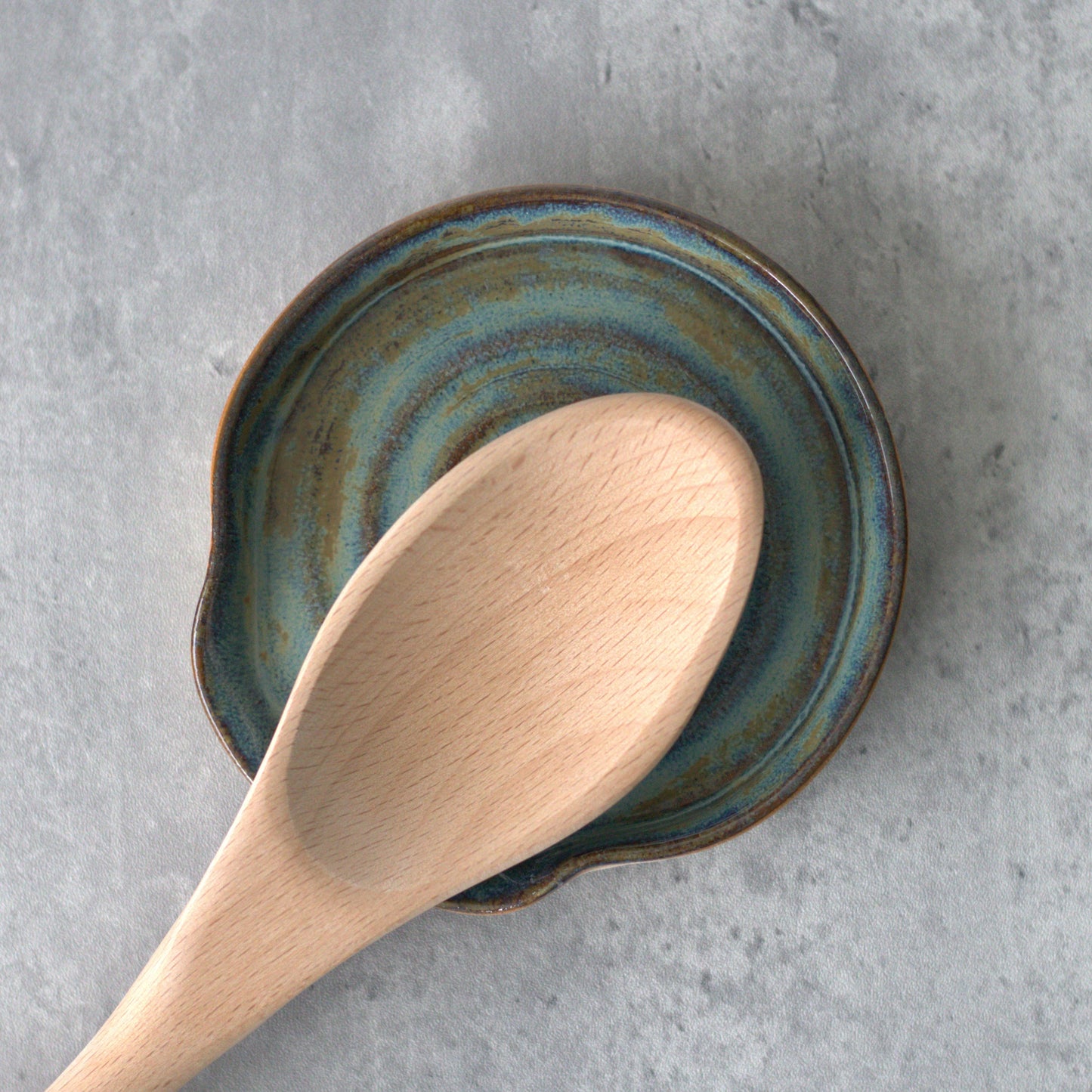 Seafoam Blue Rustic Spoon Rest
