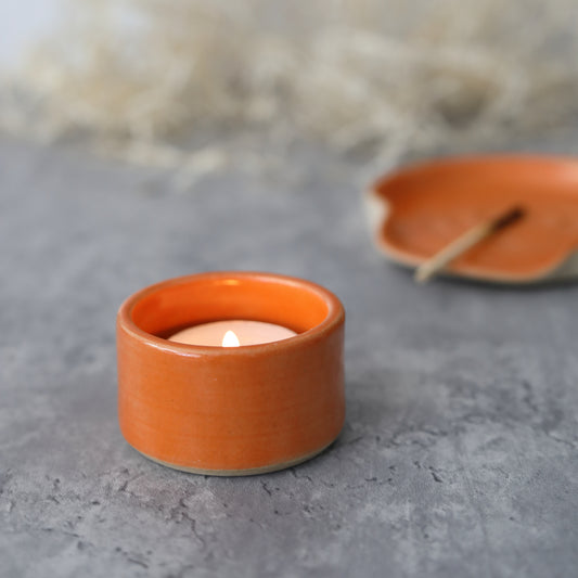 Mandarin Orange Classic Tea Light Holders