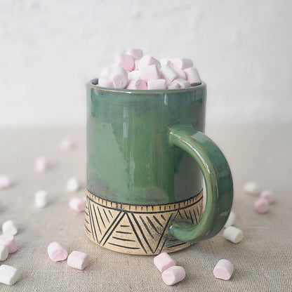 Alpine Green Classic Carved Pint Mug