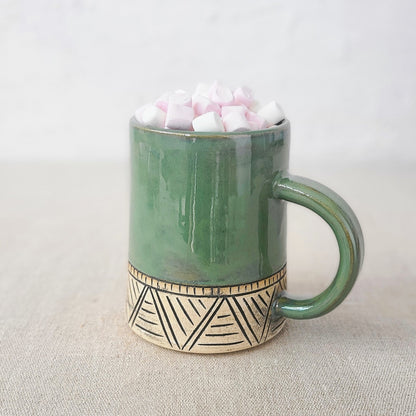 Alpine Green Classic Carved Pint Mug