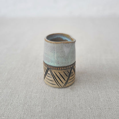 Borealis Green Rustic Carved Mini Jug