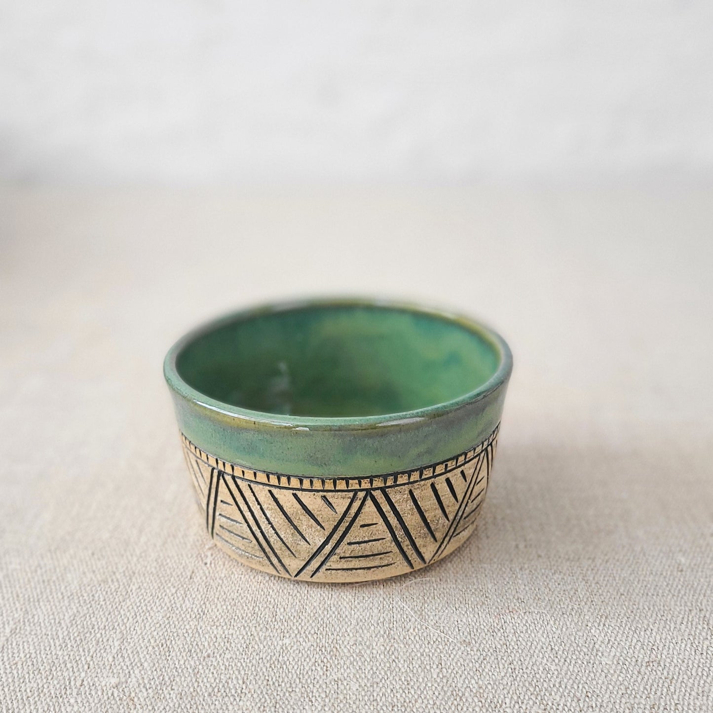 Alpine Green Classic Carved Side Bowl