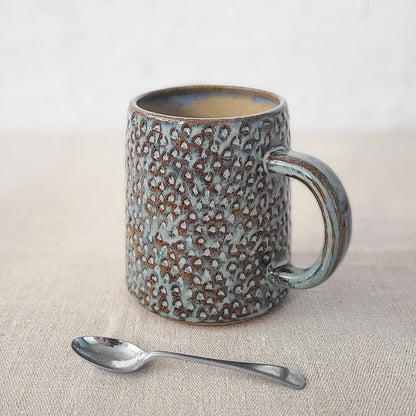 Seafoam Blue Rustic Textured Pint Mug