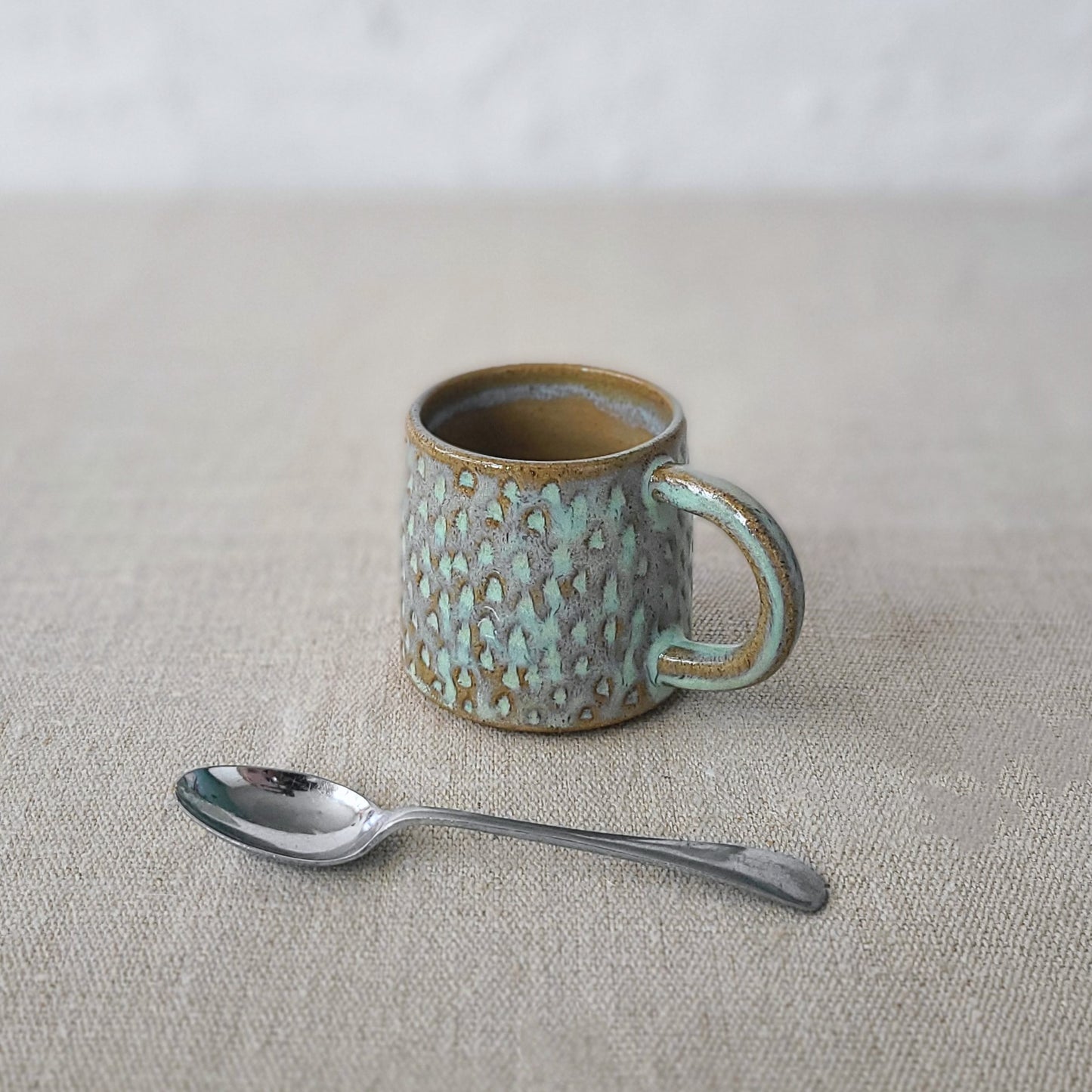 Borealis Green Rustic Textured Espresso Mug