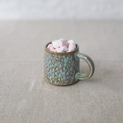 Borealis Green Rustic Textured Espresso Mug