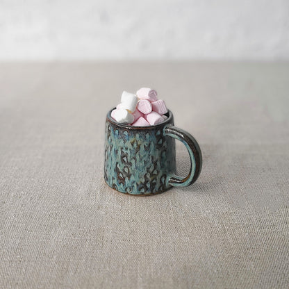 Seafoam Blue Rustic Textured Espresso Mug