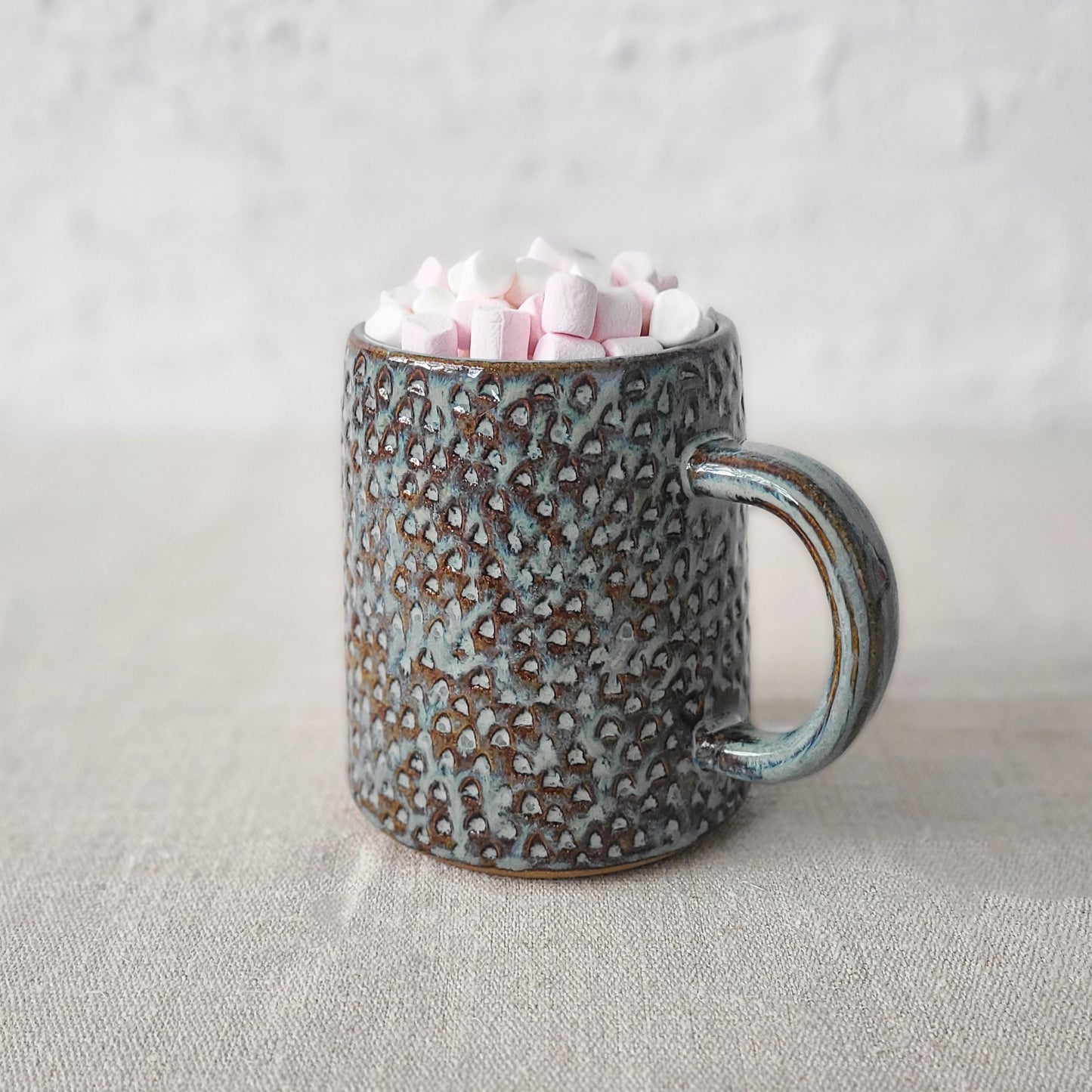 Seafoam Blue Rustic Textured Pint Mug