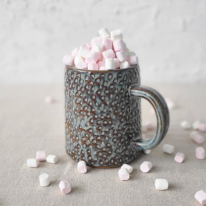 Seafoam Blue Rustic Textured Pint Mug