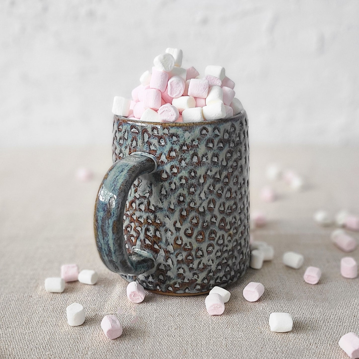 Seafoam Blue Rustic Textured Pint Mug