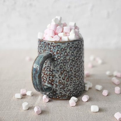 Seafoam Blue Rustic Textured Pint Mug