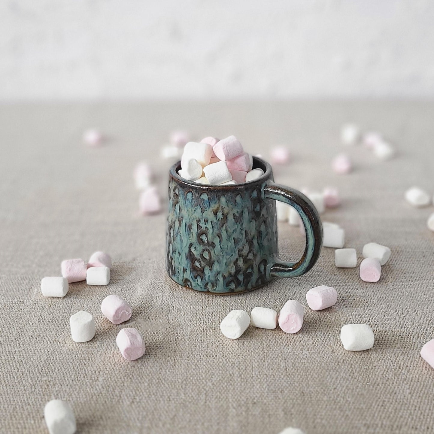 Seafoam Blue Rustic Textured Espresso Mug