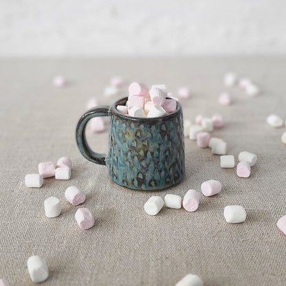 Seafoam Blue Rustic Textured Espresso Mug