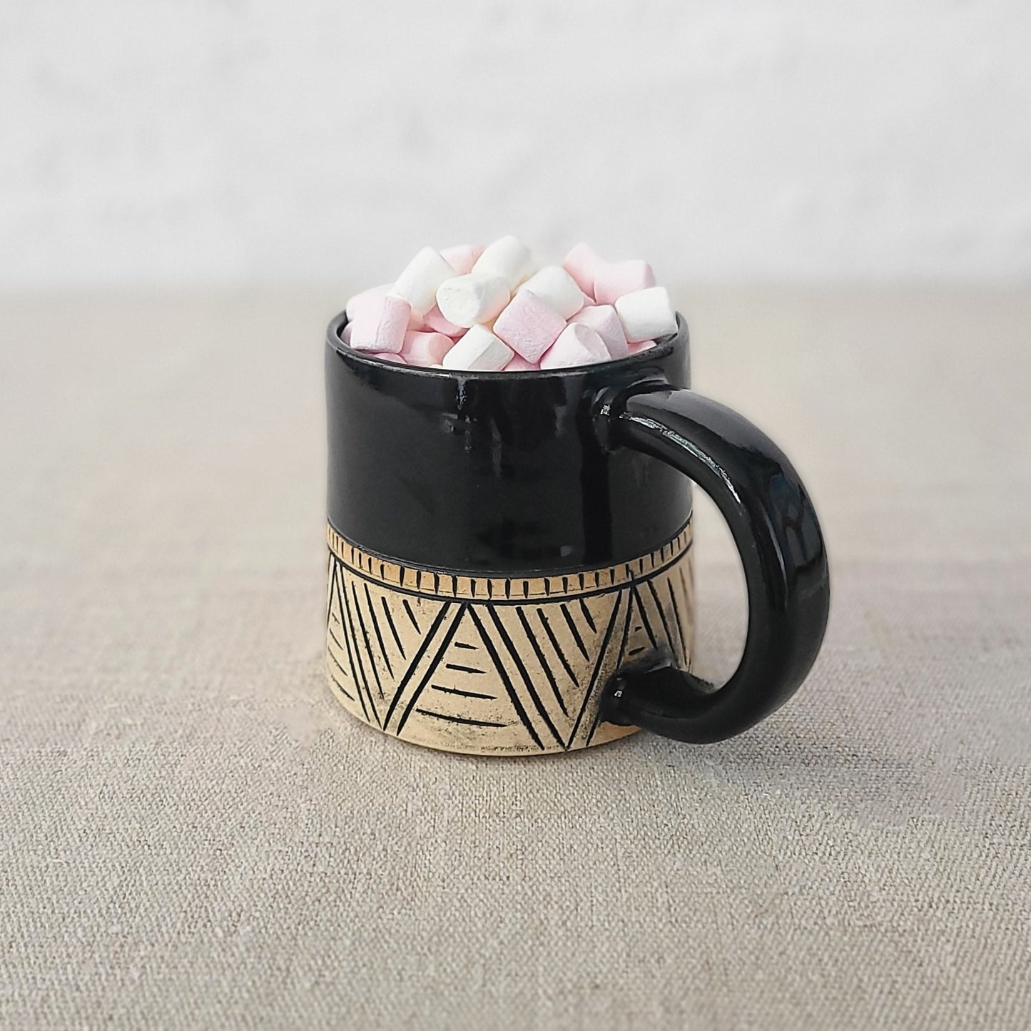 Jet Black Classic Carved Standard Mug