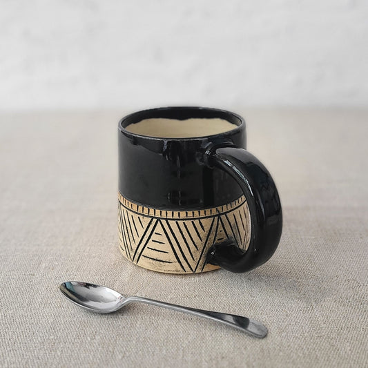 Jet Black Classic Carved Standard Mug