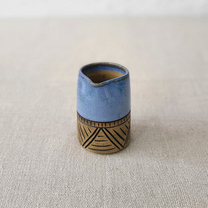 Malachite Blue Rustic Carved Mini Jug