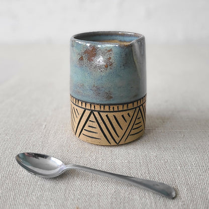 Denim Blue Rustic Carved Small Jug