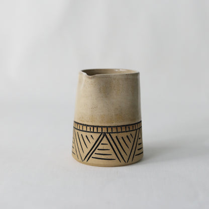 Egg Shell Rustic Carved Small Jug