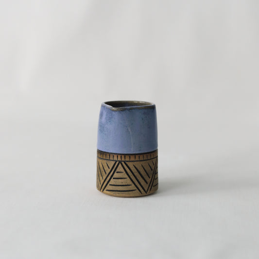 Malachite Blue Rustic Carved Mini Jug
