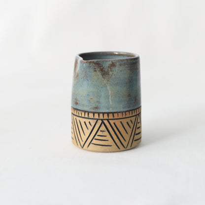 Sample Denim Blue Rustic Carved Small Jug