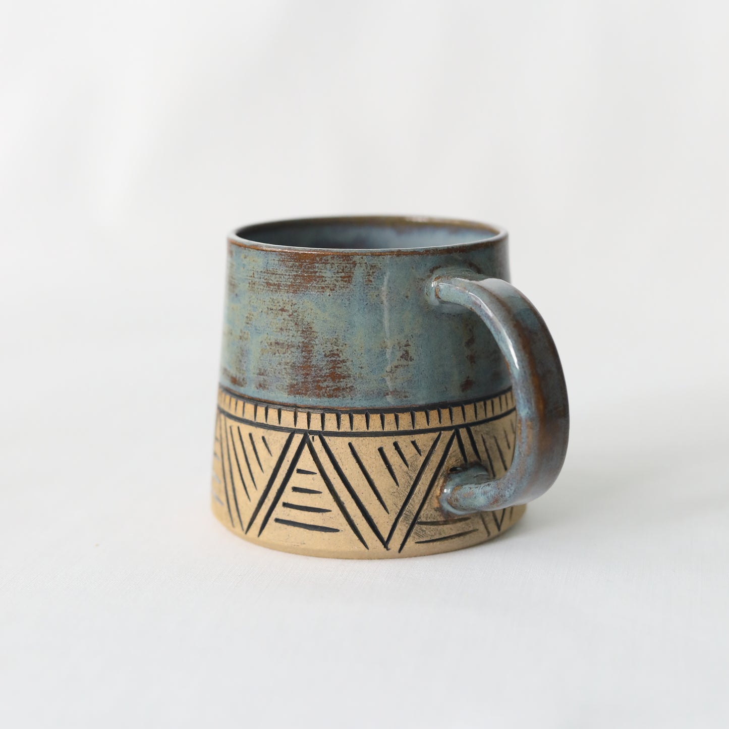 Sample Denim Blue Rustic Carved Standard Mug