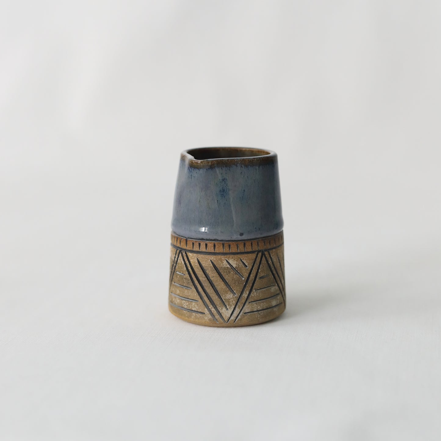 Nebula Blue Rustic Carved Mini Jug
