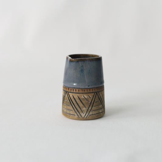 Nebula Blue Rustic Carved Mini Jug