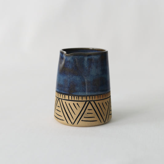 Nebula Blue Rustic Carved Small Jug