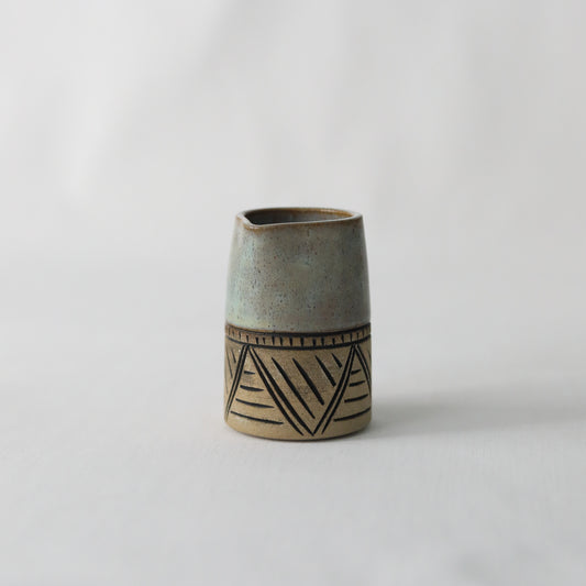 Borealis Green Rustic Carved Mini Jug