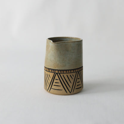 Borealis Green Rustic Carved Small Jug