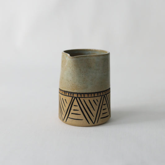 Borealis Green Rustic Carved Small Jug