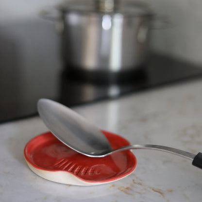 Cherry Red Classic Shell Spoon Rest