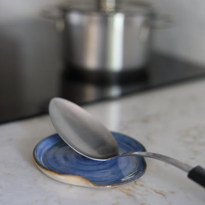 Sky Blue Rustic Spoon Rest