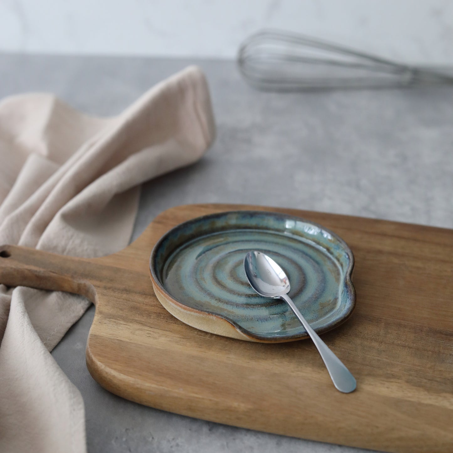 Seafoam Blue Rustic Spoon Rest