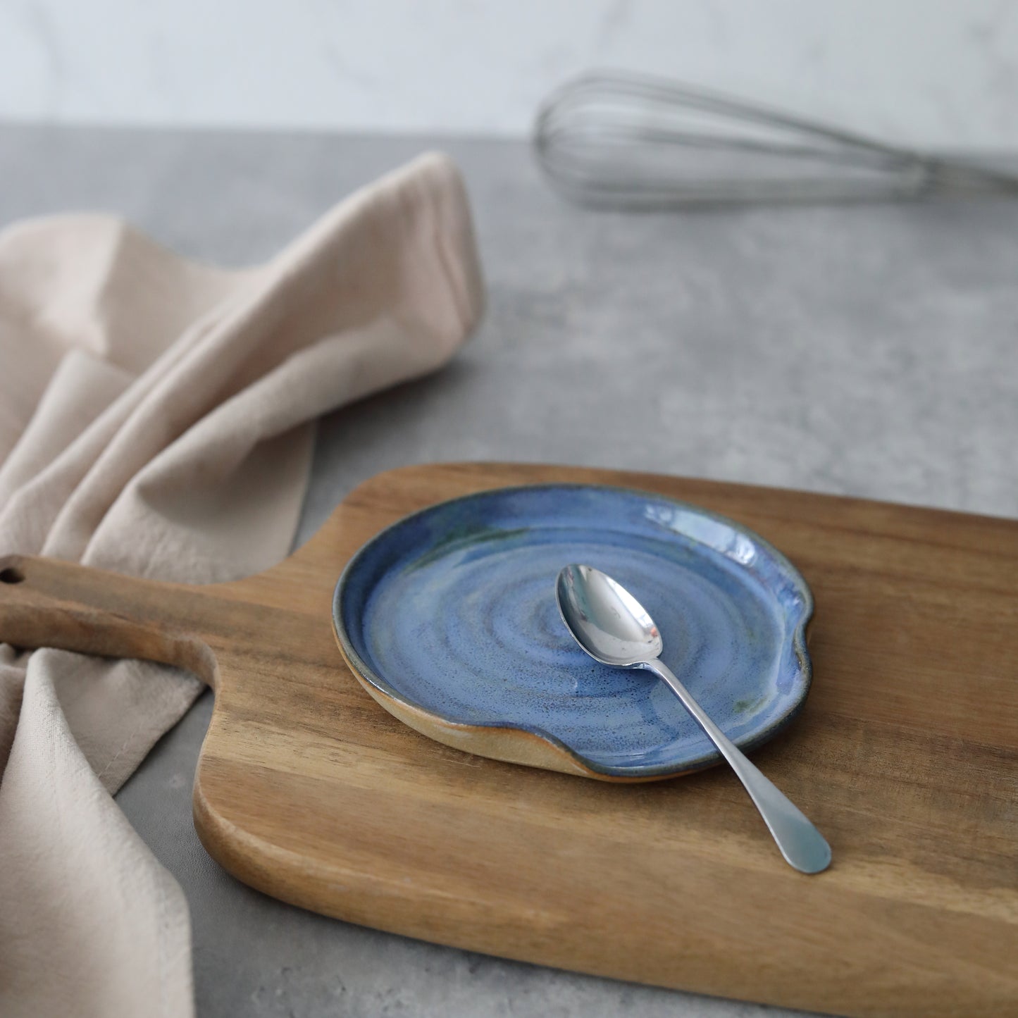 Sky Blue Rustic Spoon Rest