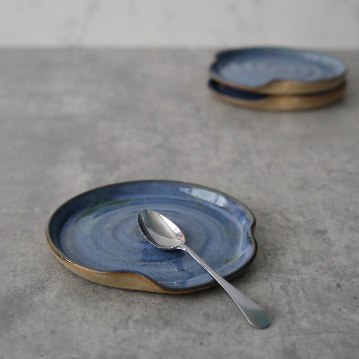 Sky Blue Rustic Spoon Rest